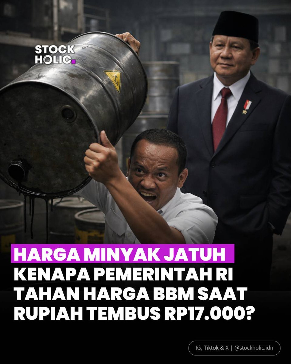 Harga minyak dunia anjlok pasca-gencatan senjata AS-Iran, tapi rupiah masih terbenam di level psikologis Rp17.000/USD. Lalu kenapa pemerintah RI tetap menahan harga BBM subsidi? 

Menteri Keuangan Purbaya Yudhi Sadewa sudah menjamin harga BBM subsidi tidak akan naik hingga akhir