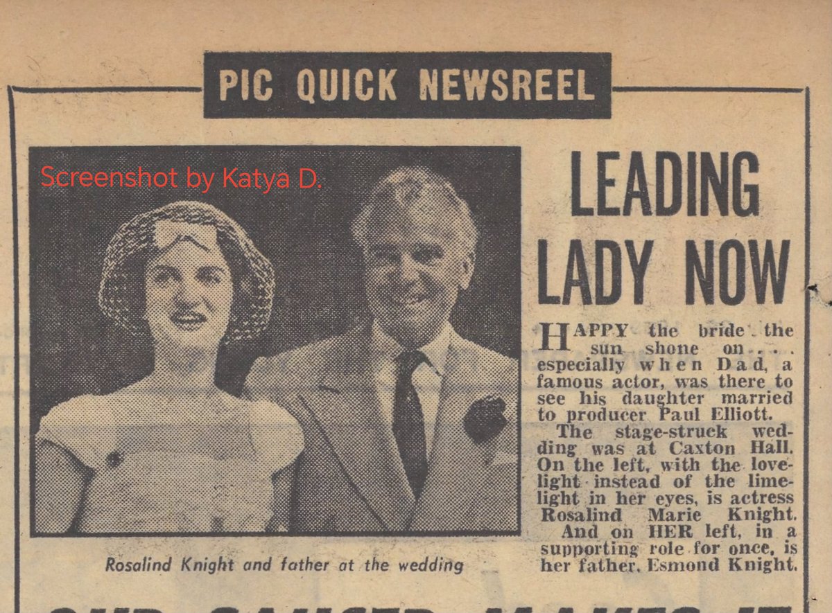 July 1959. Rosalind Knight, Esmond Knight's daughter got married to Michael Elliott. #EsmondKnight #RozalindKnight <a href="/WillKnocker/">Will Knocker</a>