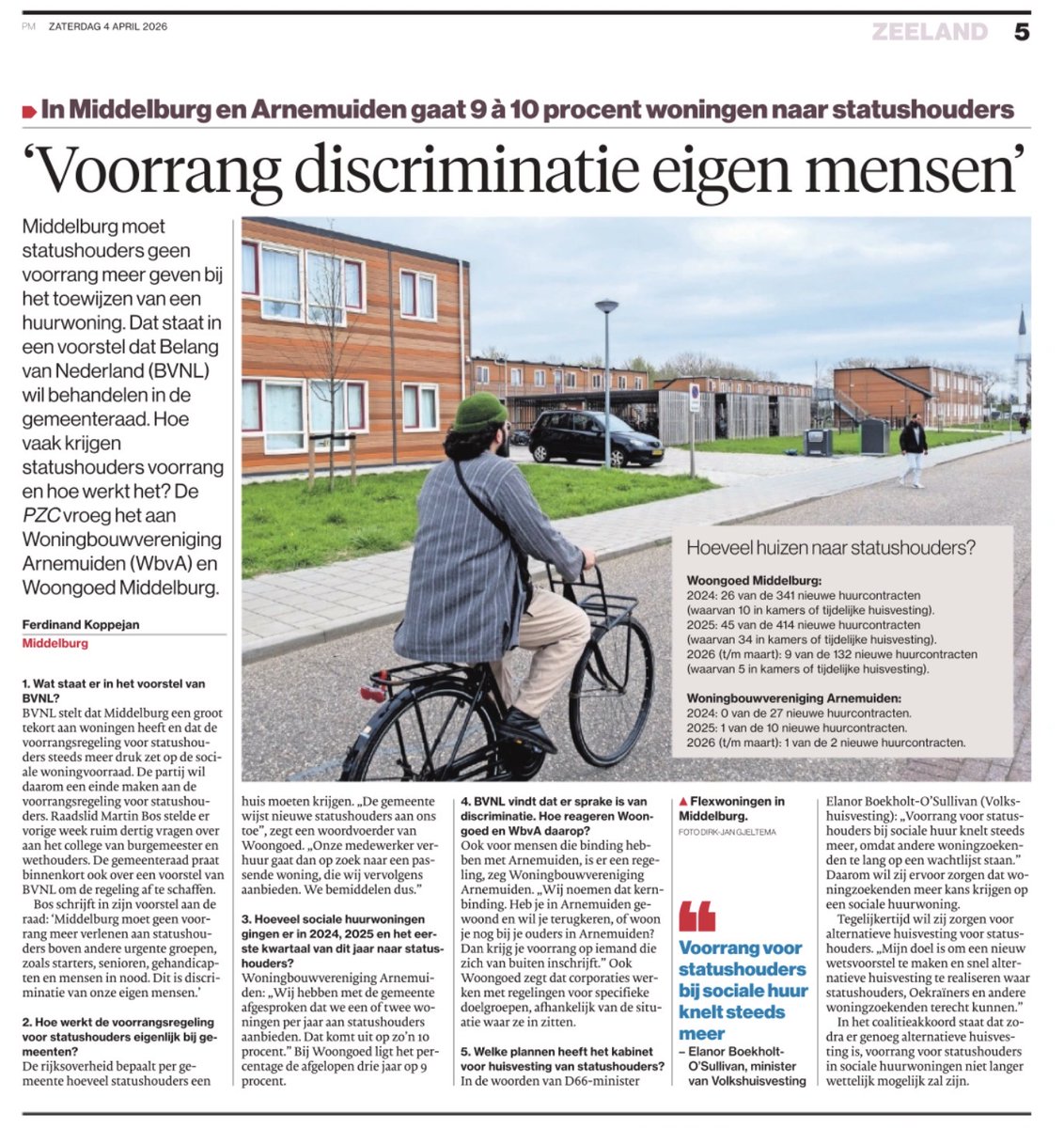 Voorrang statushouders op een woning is discriminatie eigen mensen. Terwijl onze eigen burgers jarenlang op de wachtlijst staan, krijgen statushouders direct een woning. Schande! Wij hebben een voorstel gedaan om aan deze achterstelling van Nederlanders een einde te maken.