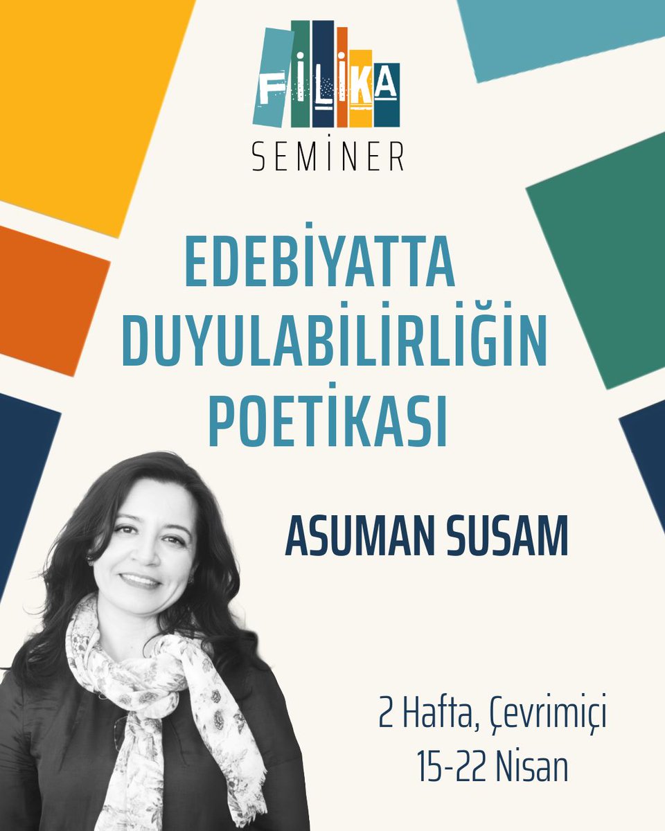 Şair ve yazar Asuman Susam, Filika Seminer’de edebiyata yeni bir açıdan bakıyor: Ses ve duyulabilirlik.
<a href="/asumansus/">asuman susam</a> ile, dilin en temel unsuru olan sesin edebiyatta “okurken” ve “yazarken” nasıl bir etkisi olduğuna dair düşüneceğiz.

Seminer programının detayları web sitemizde.