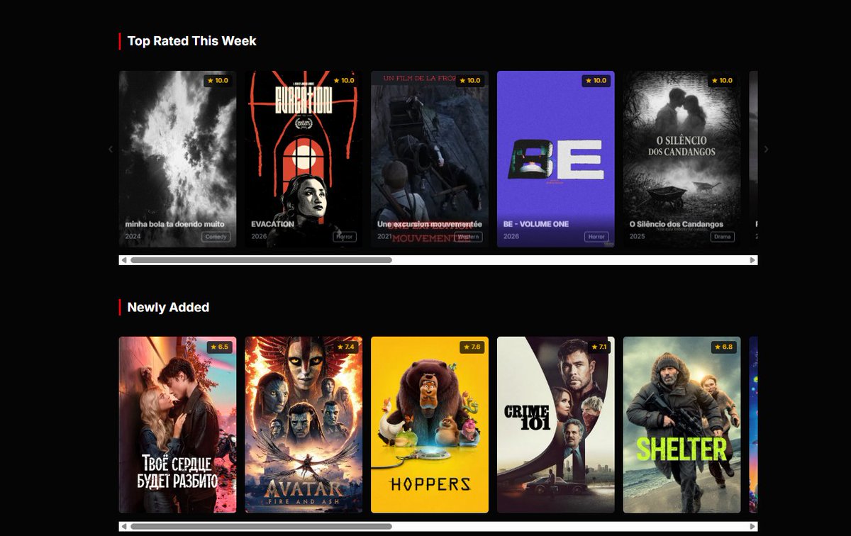 niloyhakimdev's tweet photo. 13 days ago: Backend shipped. Today: The FULL system is LIVE! 🚀

Meet CineTube 🎬: A Netflix-style movie portal featuring real-time TMDB sync, Stripe payments &amp; a slick UI.

Check it out 👇 
🔗 Live: https://t.co/GKP3iaFx26

#BuildInPublic #Nextjs https://t.co/DEv2PQl4dg