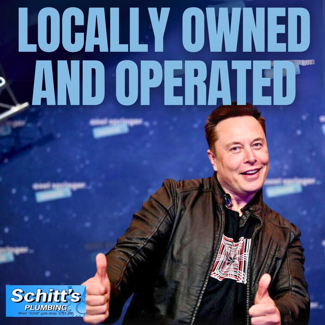 Theschitt1's tweet photo. We may not be launching rockets but we ARE launching reliable plumbing service right here at home. 
Locally owned. Locally operated. Always ready to help.
Call Schitt’s Plumbing today! https://t.co/hGxwoaCSMm