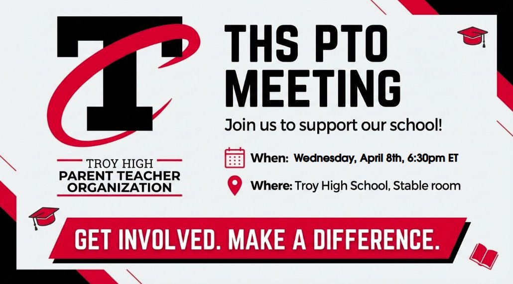TroyHighPTO's tweet photo. Join us tonight! https://t.co/Xa9w1Yr9v7