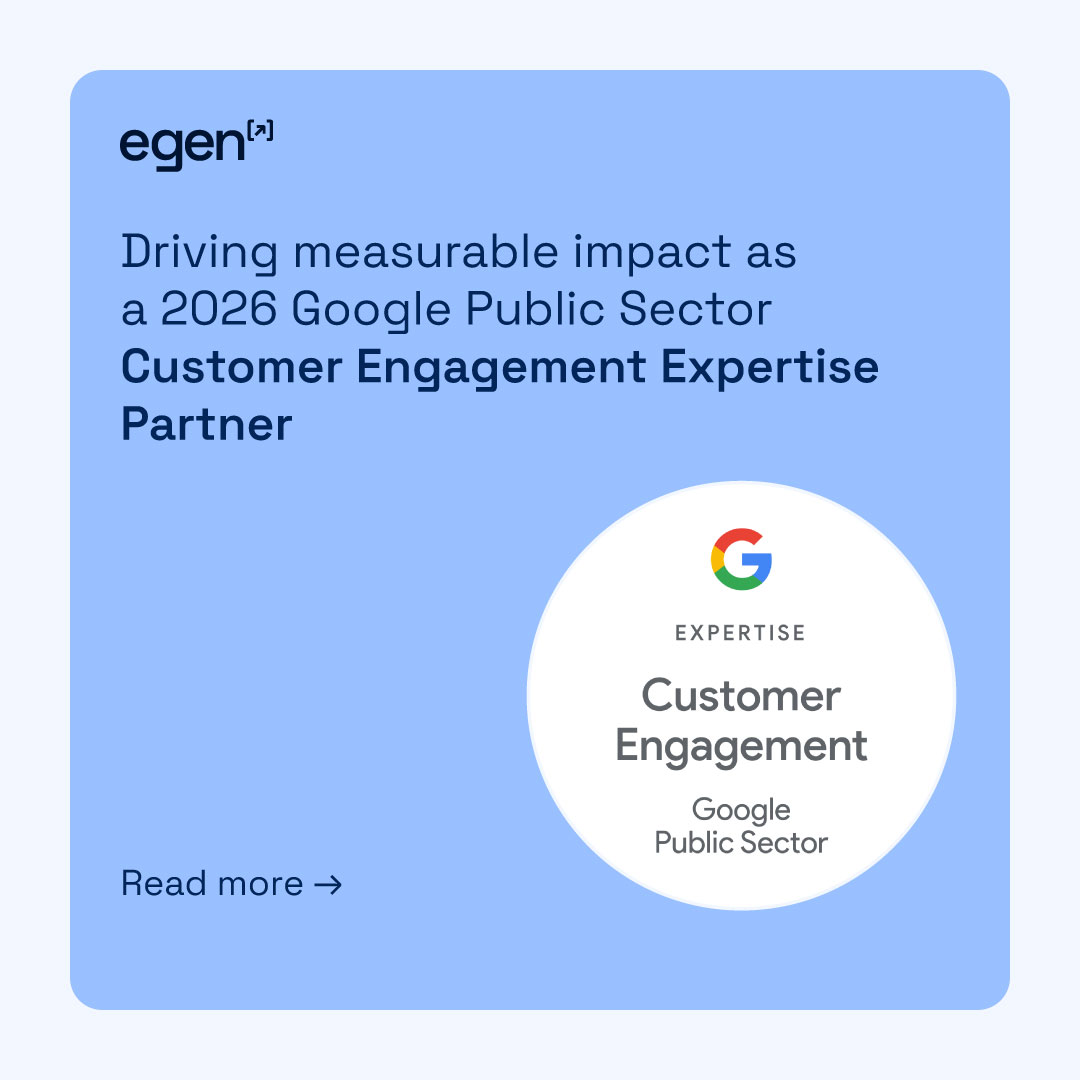 egenaiofficial's tweet image. As a 2026 Google Public Sector Customer Engagement Expertise Partner, Egen helps @CityofSanJose simplify service requests, provide faster responses, better resident experiences.
egen.ai/client-stories…
#GooglePublicSector #CustomerEngagement #GoogleCloudPartner #AccelerateValue