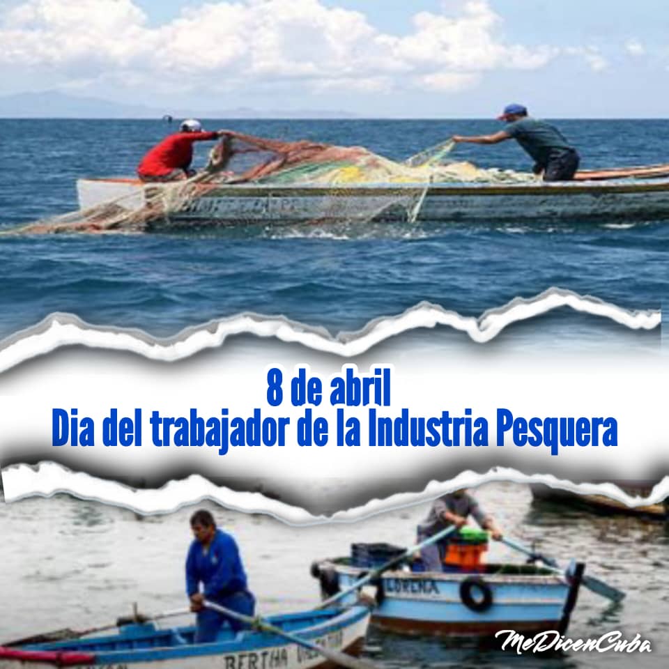 Día del trabajador de la Industria Pesquera. El 8 de abril de 1972 se constituyó el Sindicato Nacional del Trabajador de la Pesca en el Teatro de la CTC Nacional y se instauró a partir de esa fecha el día del Trabajador de la Industria Pesquera.
#100AñosConFidel #CubaEstáFirme