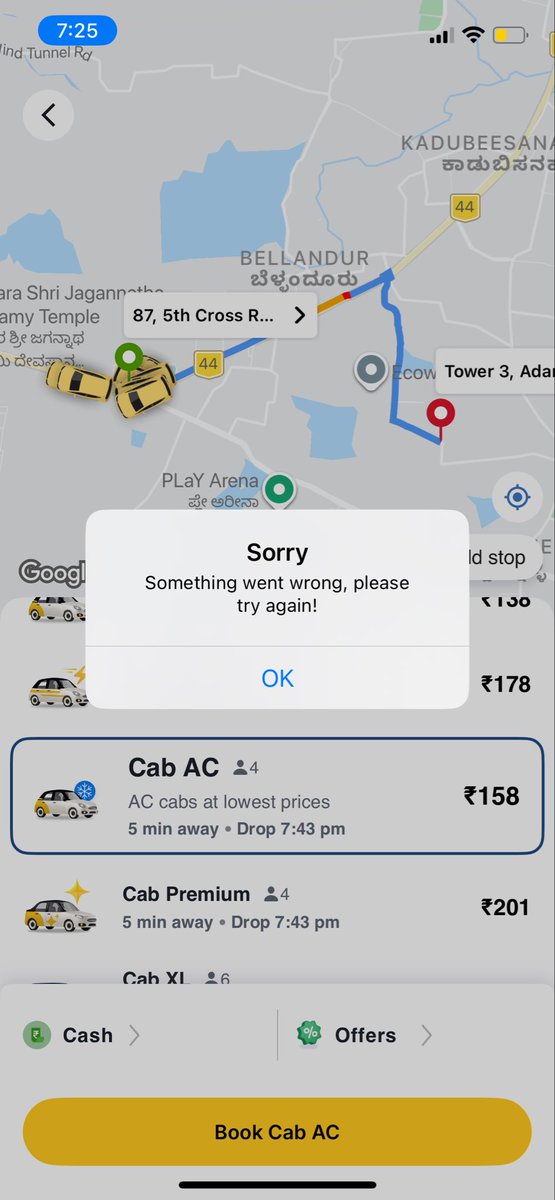 itzsom's tweet photo. @rapidobikeapp there seems to be some problem on your app. Unable to book rides today. Could you please check and help resolve ? https://t.co/H24NaXRK7P