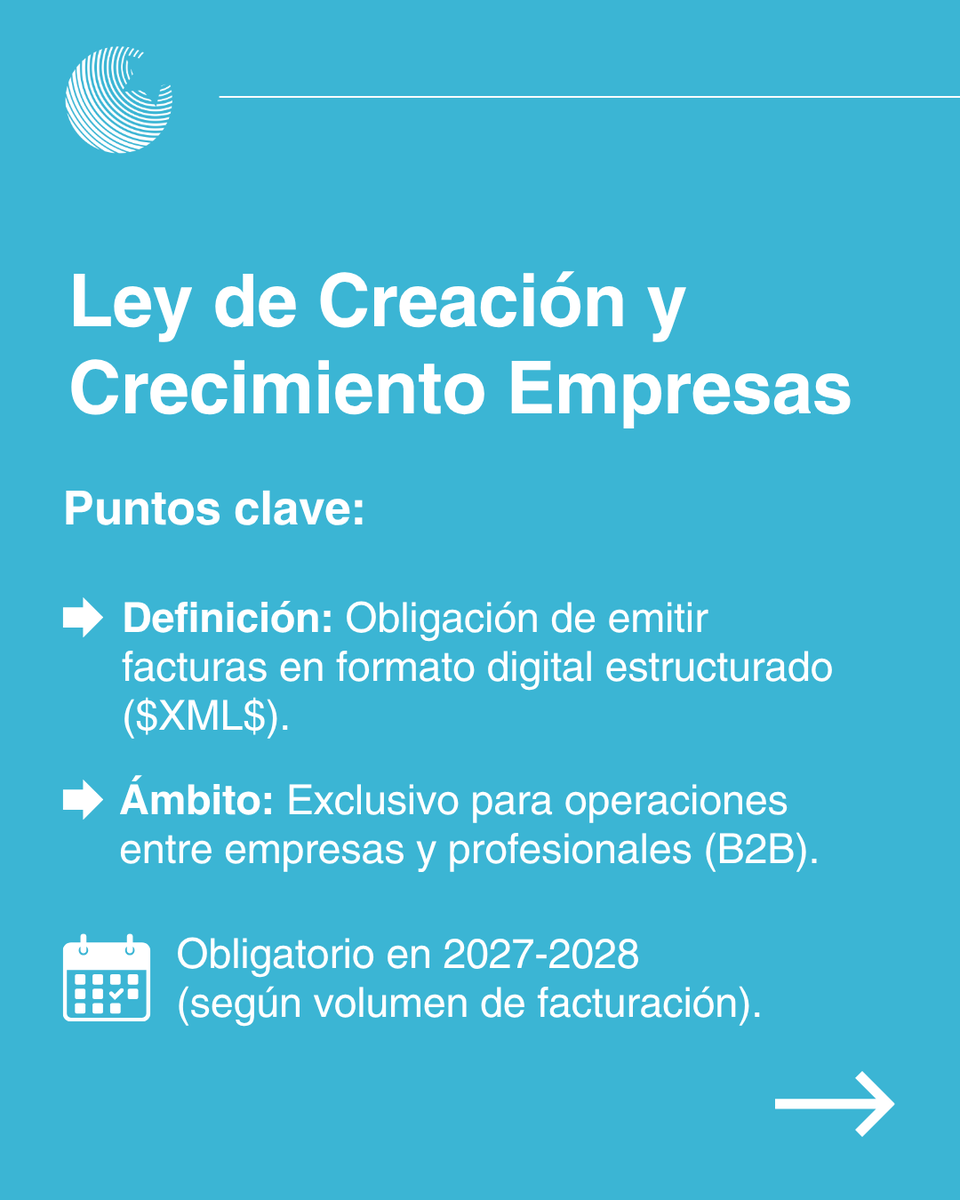 EBFconsulting's tweet photo. ¿Confundido con la factura electrónica y VeriFactu? No son lo mismo:

Factura E. (Crea y Crece): B2B. Formato XML. Obligatoria 2027-28. 

VeriFactu: Envío a Hacienda en tiempo real. Obligatorio desde 2027.

En EBF Consulting te ayudamos con ambas. 🚀

#VeriFactu #Pymes https://t.co/rOO8HUlL2y