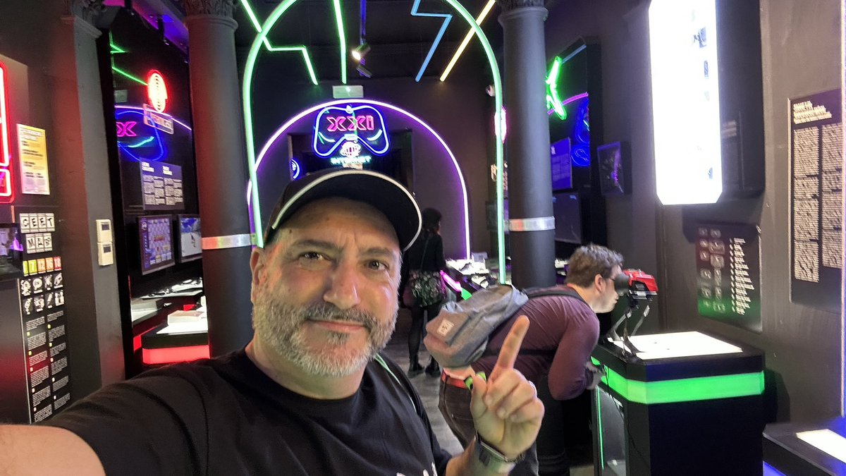 NWeedle's tweet photo. A fantastic day with @GrzegorzLike @dawid_baranski from @BlooberTeam and @Attackdabacklog at the @OXOMuseoMadrid 🥳 https://t.co/Qs3iRQEere
