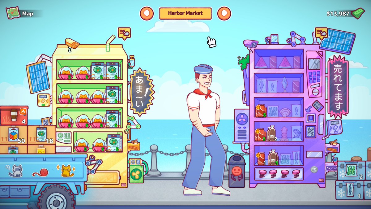rogueducknet's tweet image. pick the right spot, stock the right items…🏪✨

every area plays differently in Vending Machine Co.

#wishlistwednesday #indiegames