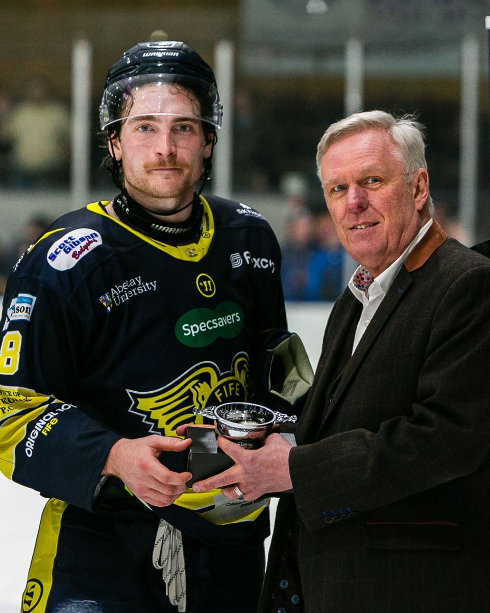 FifeFlyers's tweet photo. Congratulations to our #18 Keaton Jameson on becoming the 47th recipient of the Mirror of Merit Award, awarded by the Fife Free Press to their player of the year. A well-deserved recognition for a fantastic performance as a Flyer this season 👏 https://t.co/J8pPjaMUZR