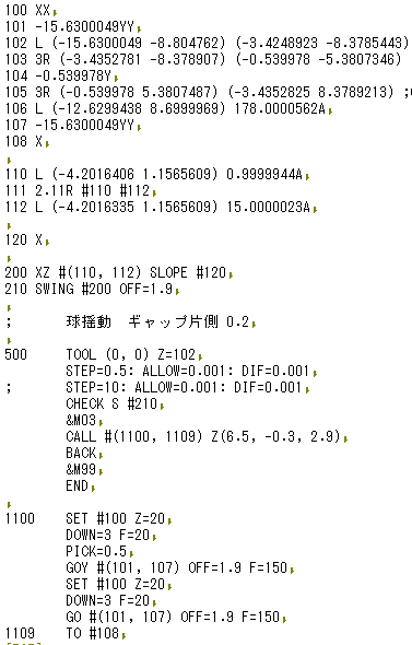 kojiro_omusubi's tweet photo. @kj7hhh もう一つ。
なんかコメント書いてるな。自分。
先のプログラムは円揺動電極で、これは球揺動電極ということか。
加工パスは領域加工して最後に輪郭を回るのかな。
今の時代、AIにうまくお願いすれば、LANC言語の自動プロくらい作れちゃうのかもなぁ。
#LANC系言語 #自動プロ https://t.co/XBWnYVqHlV