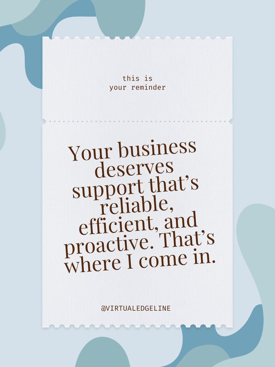 VirtualEdgeline's tweet image. Ready to support your business goals 💼

#ProfessionalVA #ReliableSupport #EfficientWork #BusinessGrowth #HireAVirtualAssistant #VAReady #OnlineBusinessSupport #FreelancerLifePH #WorkSmart #DigitalAssistant