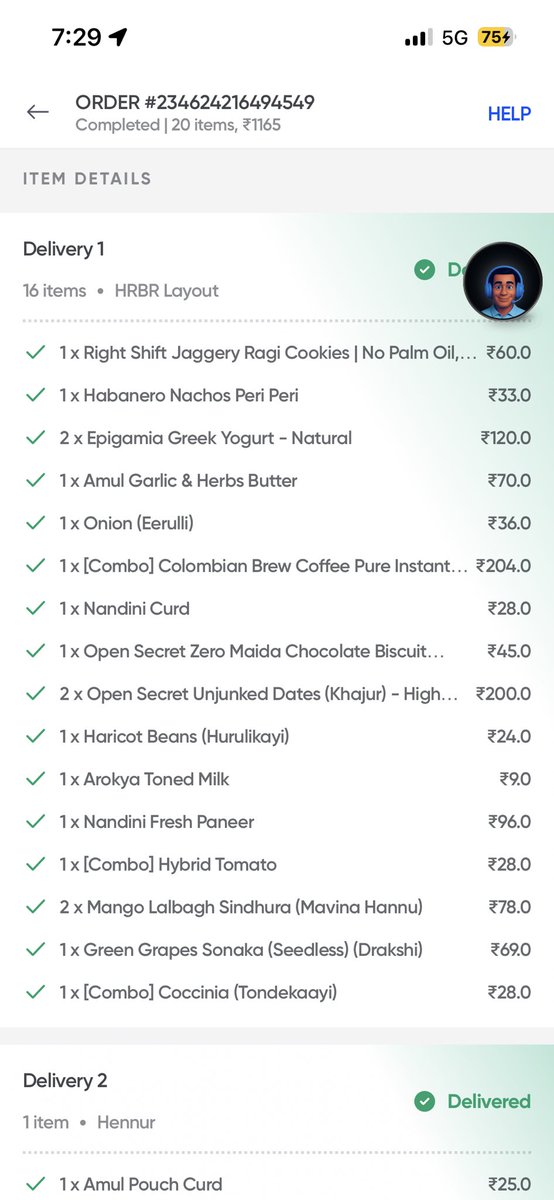 karthikhh's tweet photo. @Swiggy it’s amazing how you list a price and then randomly change the price of the item once in the cart! What an absolute scam?!! Each item you’ve shown a discount is then sold at MRP?? Worse your agent didn’t give me a bill. The price of epigamia, mango and grapes! https://t.co/msD3eWxmZm