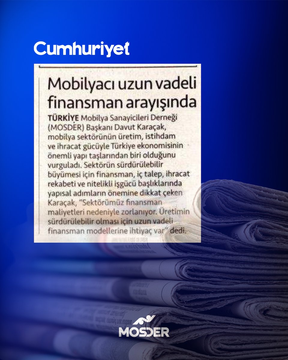 TMOSDER's tweet photo. Mobilya sektörünün güncel dinamikleri, üretim gücü ve sürdürülebilir büyüme odağı, ulusal basının önde gelen yayınlarında öne çıkmaya devam ediyor. MOSDER olarak; sektörümüzün ihtiyaçlarını, beklentilerini ve geleceğe yönelik çözüm önerilerini kamuoyu ile paylaşmayı sürdürüyoruz. https://t.co/lTe8v7ardz