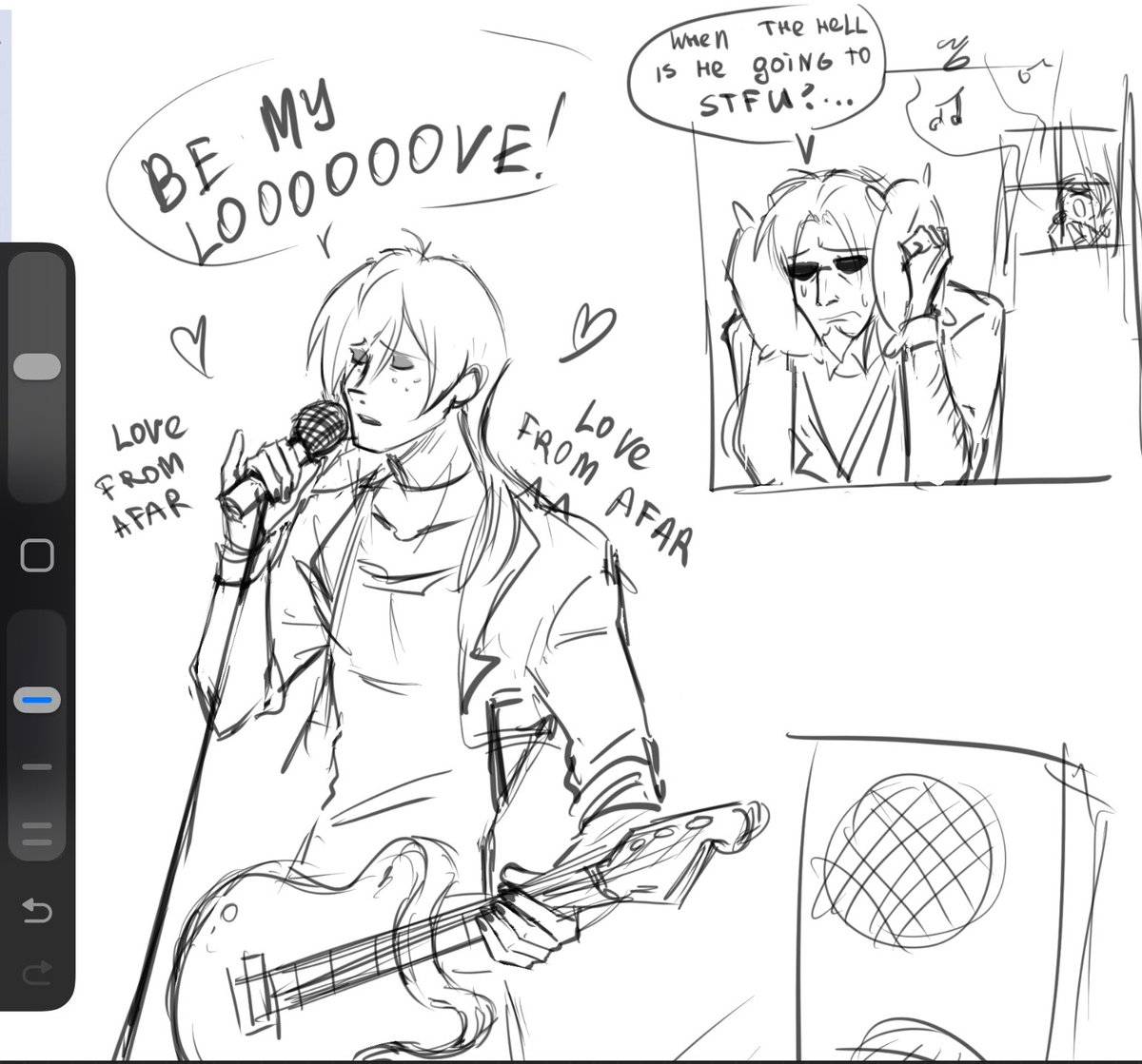 k2cut_'s tweet image. He sings like a total asshole #yumeship #ocxcanon #postal1