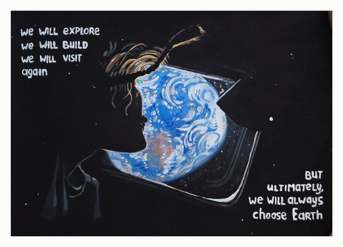 our blue marble. a quick acrylic piece
#Artemis2