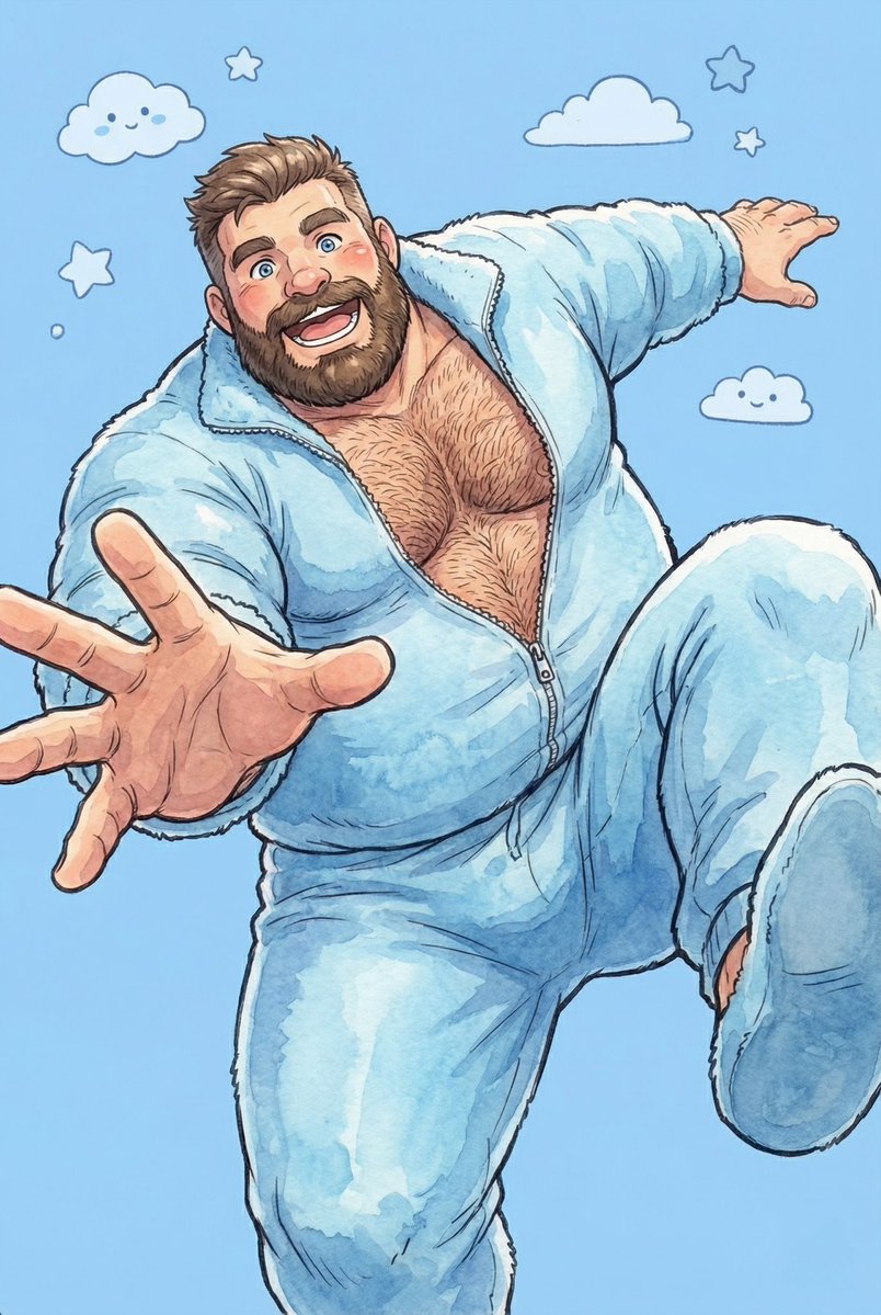 BakaAda98's tweet image. Big bear living his best life in his dreams. 🐻☁️💙

#AIart #BearArt #Bara