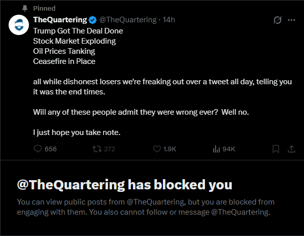 RegretfulGorill's tweet image. Fucking pussy ass fat fuck. Can't handle the truth so what does he do? He blocks. He is a grifting, gayops, canceling slimeball fuck. Rot in shit quarter pounder!
THE HOUSE ALWAYS WINS!! FUCK YOU
#TheQuartering #Grifter #gayops