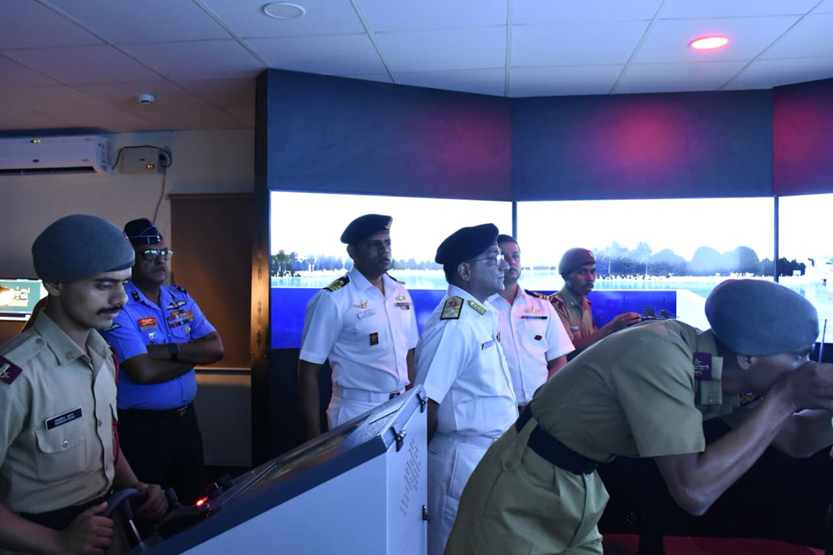 HQ_IDS_India's tweet image. #NDA has instituted a state-of-the-art Ship Handling Simulator to provide realistic, scenario-based training to cadets. The simulator features a 270° immersive view, advanced real-time simulation capabilities and a wide spectrum of ship types and port environments thereby