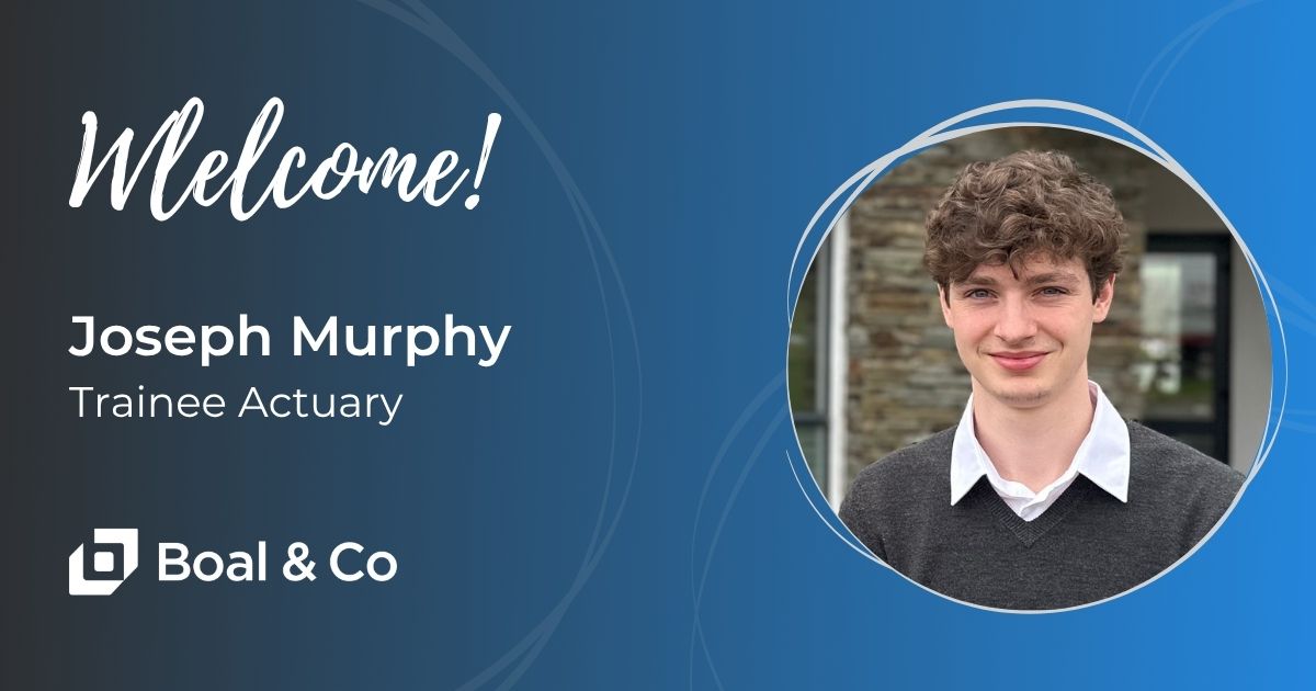 BoalCo's tweet photo. A warm welcome to Joseph Murphy (Joe) who joins us for a 15-month Trainee Actuary placement. Joe said: "I look forward to combing my passion for data, analytics and problem solving to make a real impact on members’ pension schemes." #welcome https://t.co/155moaTbCl