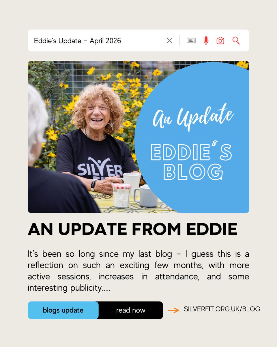 silverfitorg's tweet image. Eddie @eddiebrocklesby's  latest update is live!

From exciting recent highlights to what’s coming up next, Eddie shares her reflections, progress &amp;amp; the continued impact of staying active at every age!

👉silverfit.org.uk/2026/04/08/edd…

#Silverfit #ActiveAgeing #CommunityMatters