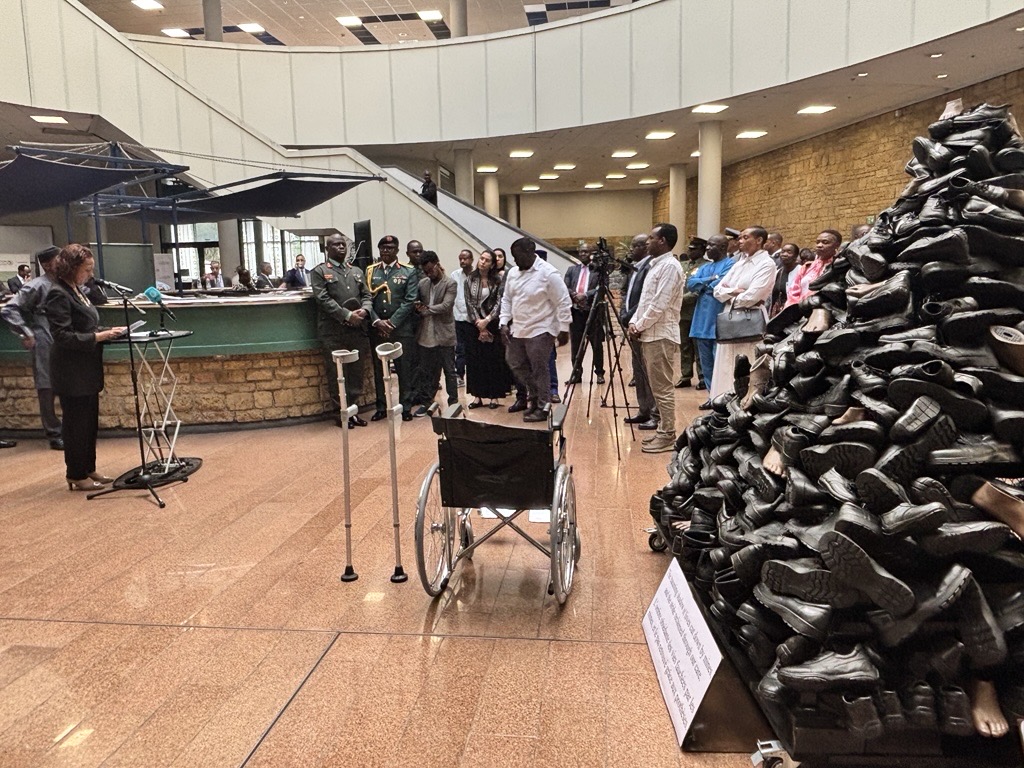 ICRC_AfricUnion's tweet image. Grateful to showcase our assistance to landmine survivors @AUC_PAPS under @MFAEthiopia chairship of the PSC during the commemoration of #MineActionDay. #ICRC urged #members to establish an AU-led Regional Training Hub to address shortage of specialists &amp;amp; lifelong needs of victims