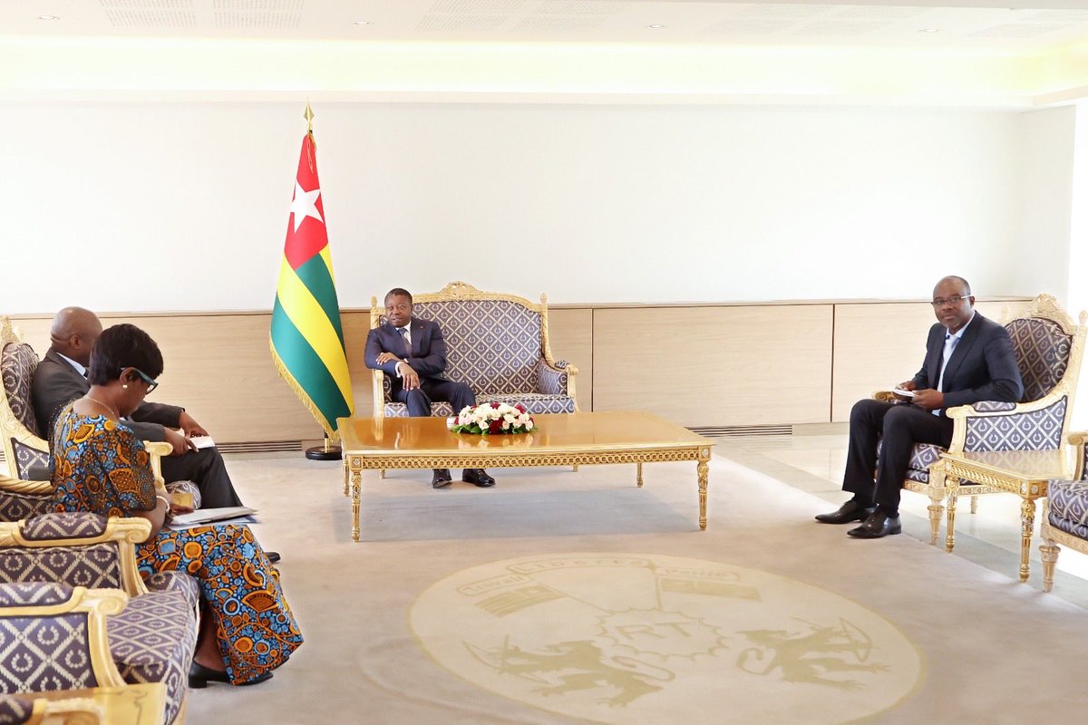 presidencecstg's tweet photo. Le Président du Conseil, Faure Essozimna Gnassingbé a accordé ce mardi 7 avril 2026, une audience à une délégation de la République Démocratique du Congo (RDC) conduite par le ministre délégué en charge des Affaires étrangères, de la coopération internationale et de la Francophonie, Crispin Mbadu Phanzu.

https://t.co/H56whjy1Gi