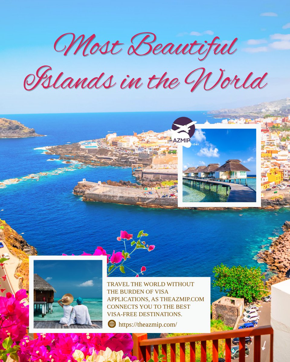 IAzmip's tweet image. Dreaming of a tropical escape?
Get inspired for your next paradise getaway with Azmip.
Travel the World Without the Burden of Visa Applications, as TheAzmip.com Connects You to the Best Visa-Free Destinations.
#Azmip #IslandTravel #BeautifulIslands #TravelInspiration