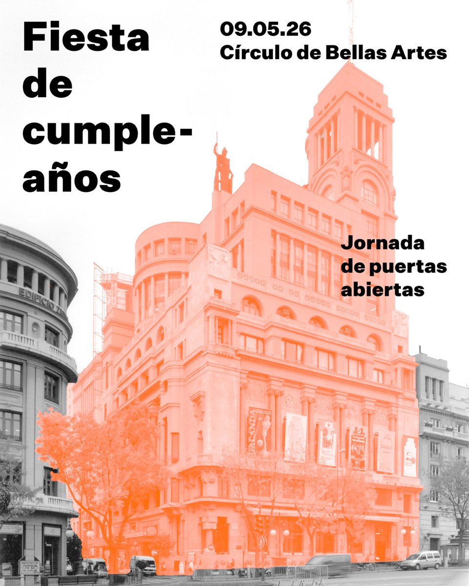 cbamadrid's tweet photo. 🧡 ¡Save the date! 🧡

El edificio del Círculo cumple 100 años… y lo vamos a celebrar contigo.

Estamos preparando una fiesta de cumpleaños inolvidable con una jornada de puertas abiertas dedicada al arte, la creación y la vida compartida.

📌 Muy pronto, más información. https://t.co/iWGTLuROMs