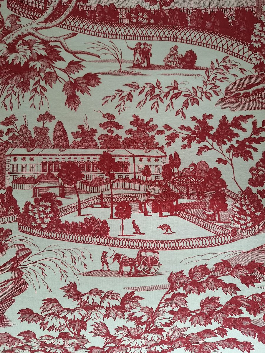 Riversdale1801's tweet photo. Today is National Zoo Lovers Day! 🦘 The toile textiles that adorn the bed in the master bedchamber are reproductions of ones that the Calverts might have owned.
#ZooLoversDay #bedhangings #toile #historicsite https://t.co/Xc0Ga7wdhl