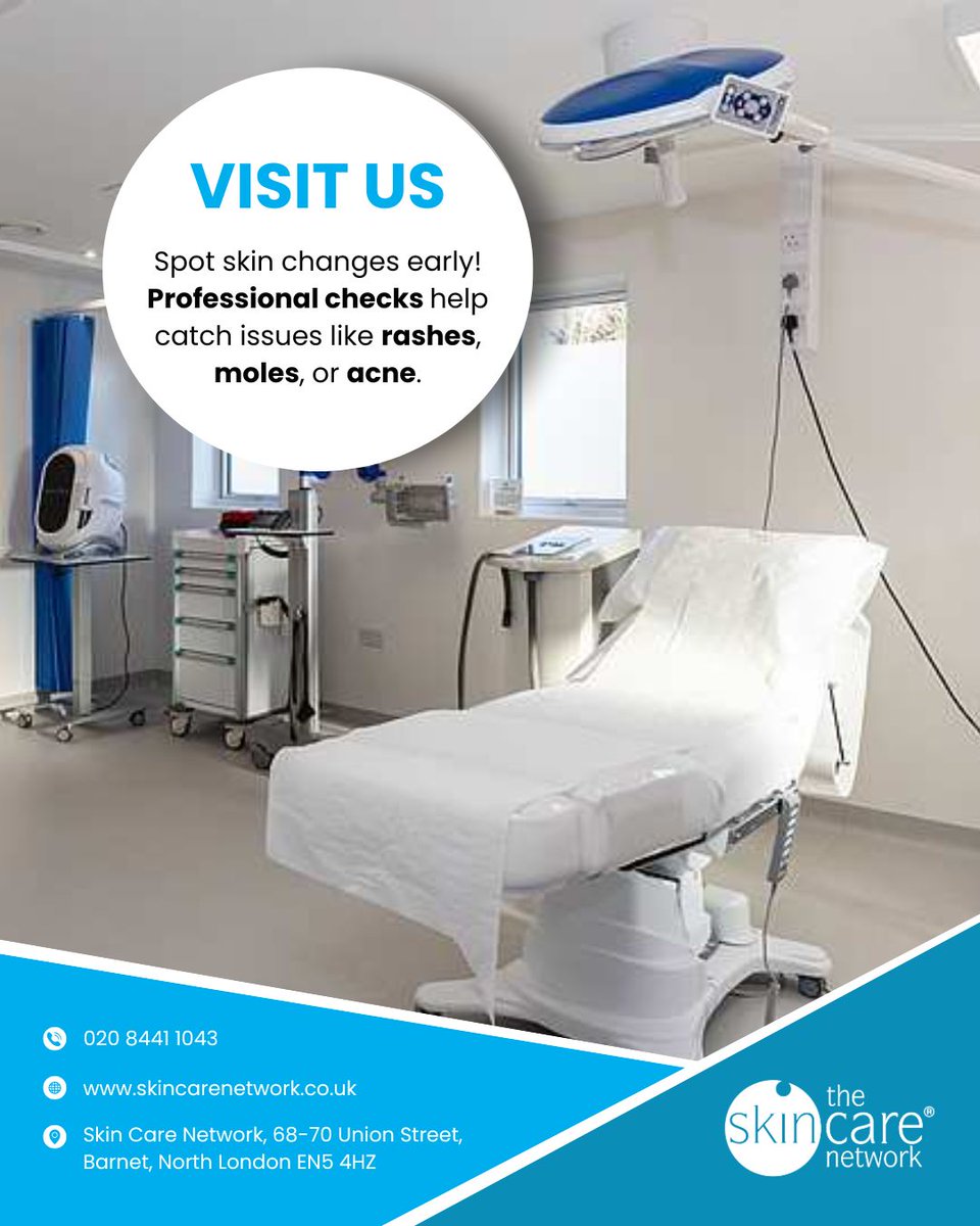 The_SCN_UK's tweet image. 👋 Visit Us

Early diagnosis is key to healthy skin! 🩺

From new moles to persistent rashes, professional dermatology assessments help spot issues early - whether it’s eczema, acne, or something more serious.

✨ Don’t ignore unusual changes. 

#VisitUs #SkinCheck #Skincare
