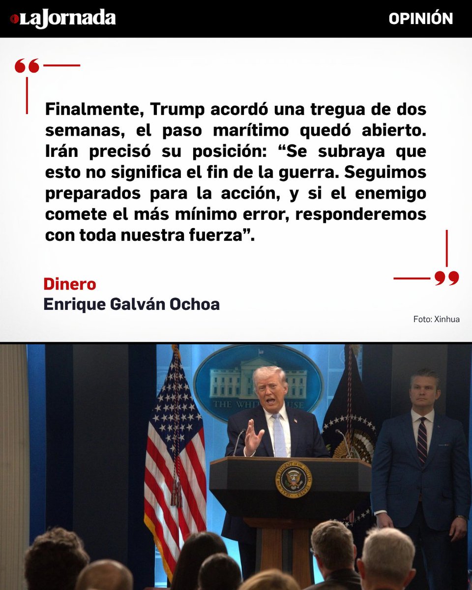 lajornadaonline's tweet image. #Dinero, columna de @galvanochoa

Los líderes mundiales (Carney, de Canadá; Xi Jinping, de China; Macron, de Francia; Putin, de Rusia, Starmer, de Reino Unido; Meloni, de Italia; Lula, de Brasil, y, desde luego, Claudia Sheinbaum) confirmaron que Trump sigue mereciendo el