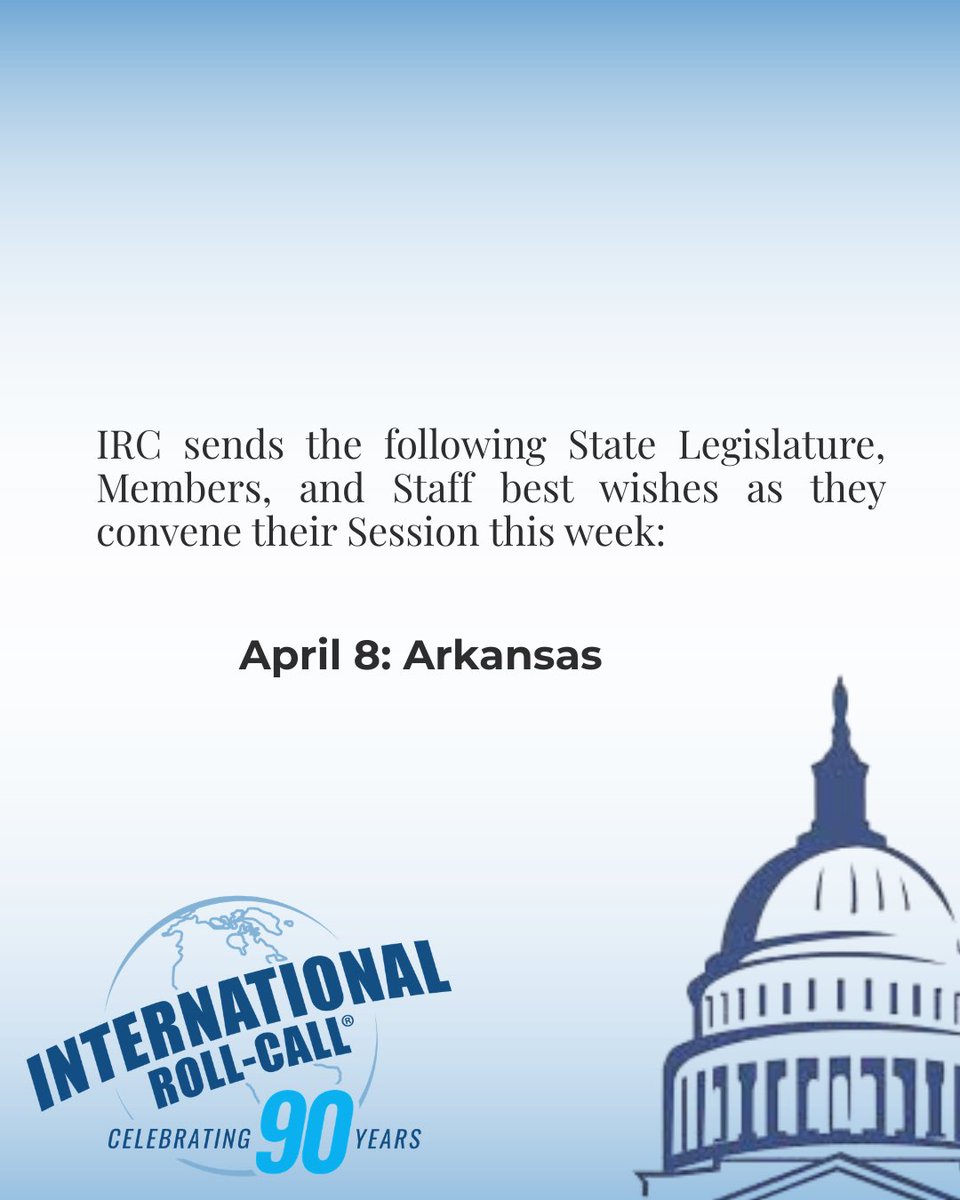 Wishing luck to the State Legislature heading into Session this week. IRC support is always available to you for whatever needs or concerns that may arise. Simply visit our website at roll-call.com/customer-suppo…
#internationalrollcall
#legislativevotingsolutions