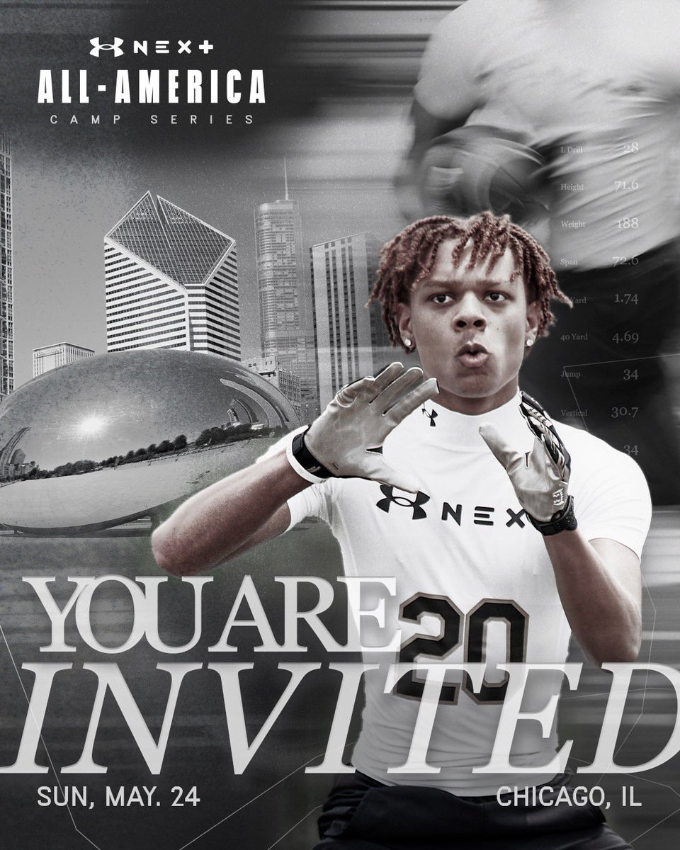 Appreciate the invite to the UA Next All-American Camp on May 24th in Chicago! 

<a href="/Loyola_FB/">Loyola Academy Football</a> 

<a href="/CraigHaubert/">Craig Haubert</a> <a href="/UANextFootball/">All-America Game</a> <a href="/DemetricDWarren/">Demetric D. Warren</a> <a href="/TheUCReport/">Billy Tucker</a> <a href="/TomLoy247/">Tom Loy</a> <a href="/AllenTrieu/">Allen Trieu</a> <a href="/Andrew_Ivins/">Andrew Ivins</a> <a href="/EDGYTIM/">Timothy “EDGYTIM” OHalloran</a> <a href="/LemmingReport/">Tom Lemming</a>