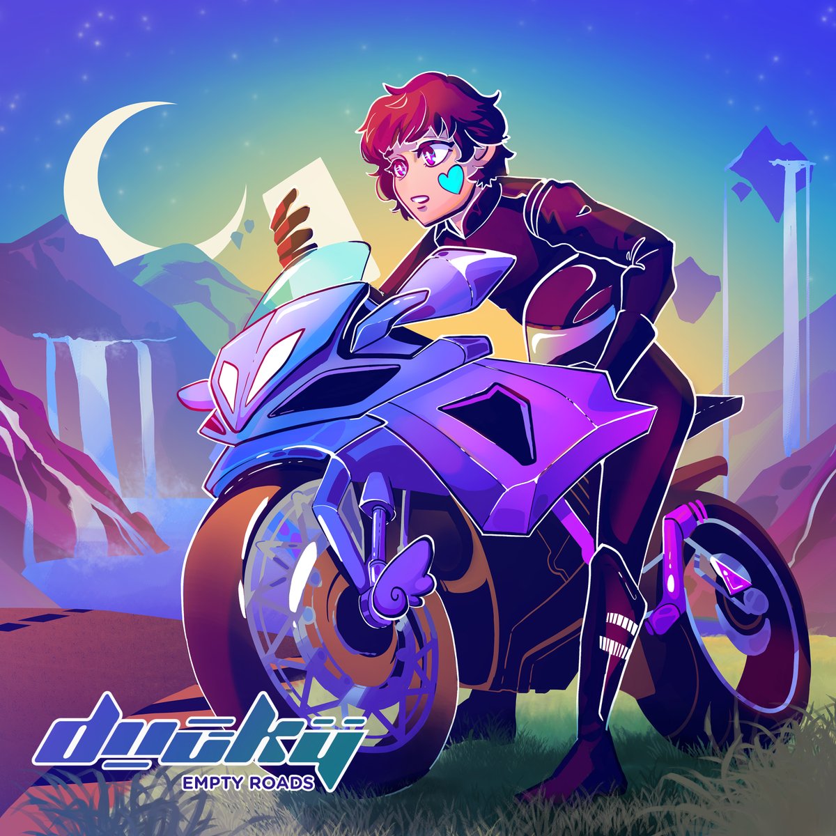 SydneyJones's tweet photo. 🎶IS THIS AN EMPTY ROAD🎶  

New cover art illustration from me for @quackhouse's
single EMPTY ROADS out now!!! https://t.co/F4uxCWa8PV