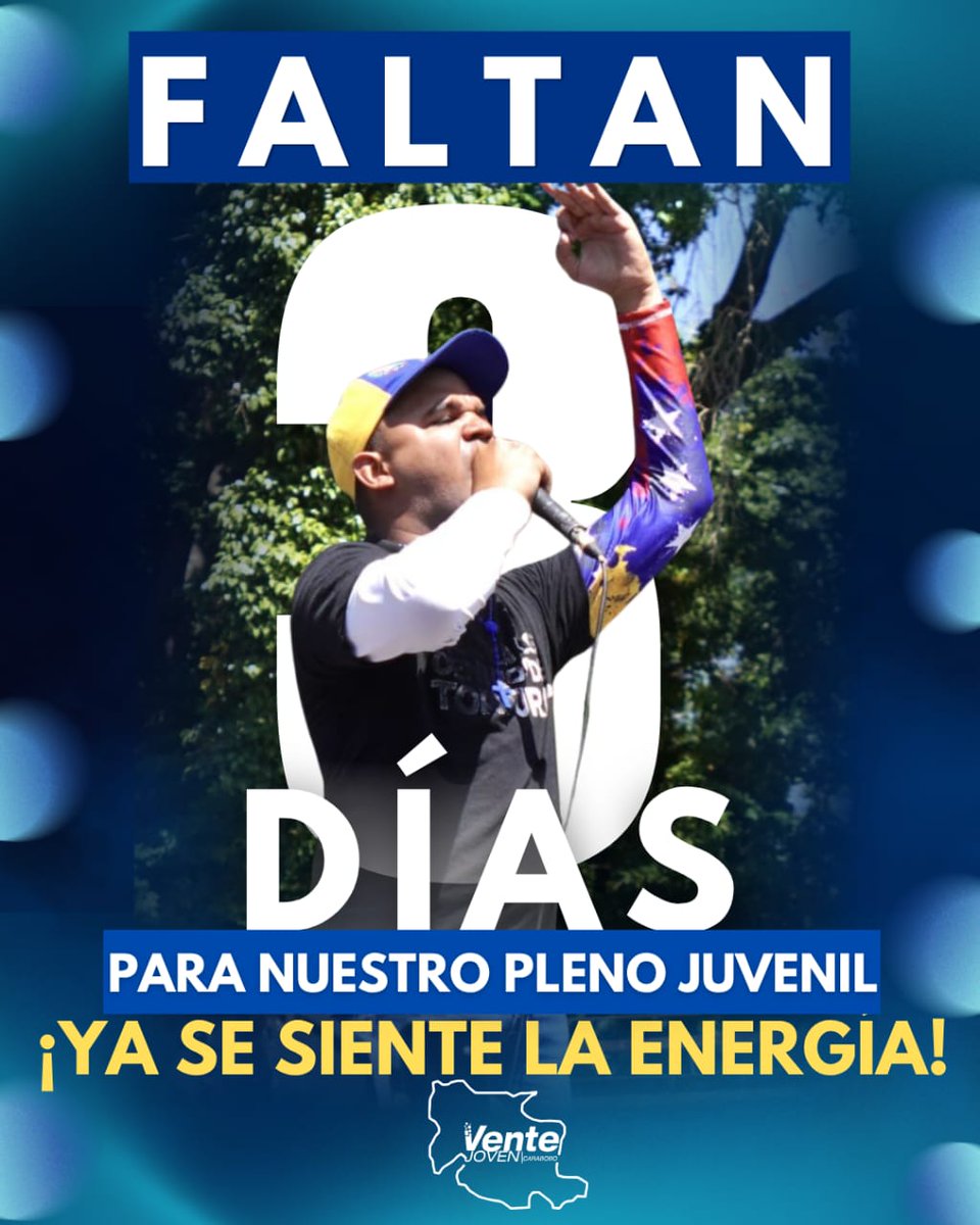 ⌛A solo 3 días del Pleno Juvenil nos preparamos para el debate y la acción. Luchamos por la libertad para construir un país de ciudadanos, donde el esfuerzo de cada joven valga y dé frutos. Carabobo se organiza con seriedad. El compromiso es total. ¡Nos vemos muy pronto! 🇻🇪🙌🏻