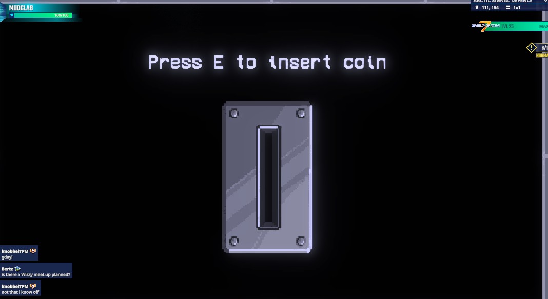 Mudcrab203's tweet photo. Got any change? Coin insert screen captured in The Sandbox Season 7. @TheSandboxGame  https://t.co/fTmjOZH81k #Season7 https://t.co/2tjejT8mpn
