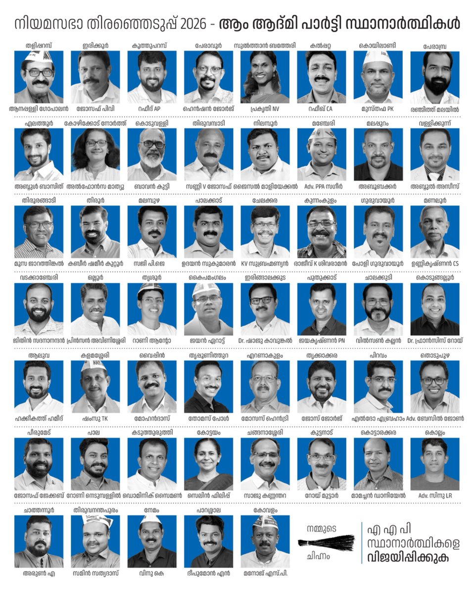 AAP has fielded 53 candidates across Keralam, offering a real alternative to the LDF &amp; UDF. There is no place for BJP’s divisive politics here.

Choose welfare. Choose development. Choose the Broom.

#കേരളം_നല്ലത്_അർഹിക്കുന്നു 
#KeralamDeservesBetter #VoteForAAP #VoteForBroom