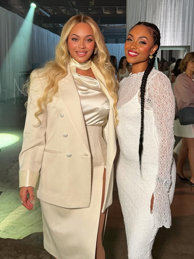 Beyoncé and Brittney Elena last night celebrating the new Styling ...
