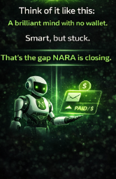 miracleN05's tweet photo. @NaraBuildAI Think of it like this:
A brilliant mind with no wallet.
Smart, but stuck.

That’s the gap NARA is closing. https://t.co/ptoe5WEwjU