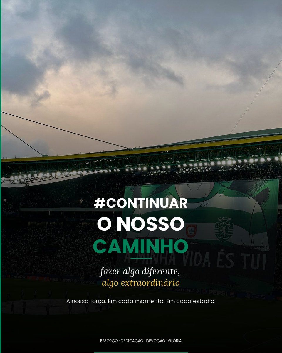 Há amores que se escolhem nos dias de sol. E há amores que nos escolhem a nós - que nos encontram na escuridão e nos sussurram ao ouvido: “fica.”

O Sporting é esse amor! 💚🦁

Vi o Maxi a disparar um raio de luz. Vi o Catamo a atirar-se de cabeça como quem se atira para dentro