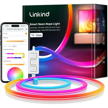 LordOfDiscounts's tweet photo. Neon Rope Light, Linkind 10FT RGBIC LED Light Strip with Music Sync, Color Changing, Works with Alexa, Google Assistant now $17.10 via Walmart

⬇️ 65% Price Drop

🔗 - https://t.co/AIF6uXU22M https://t.co/Nl4nnLnqsP