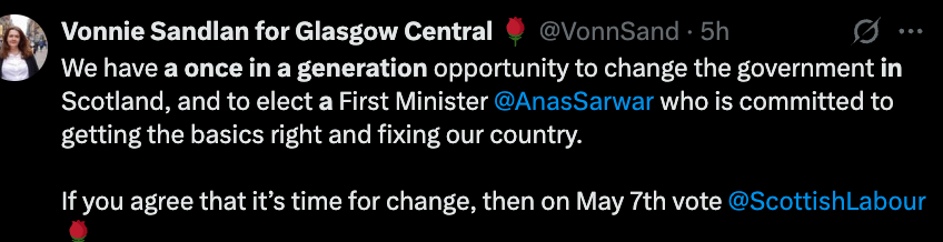 This "once in a generation" nonsense needs put to bed. 
Unless your candidate is saying there'll be no more elections after this one?