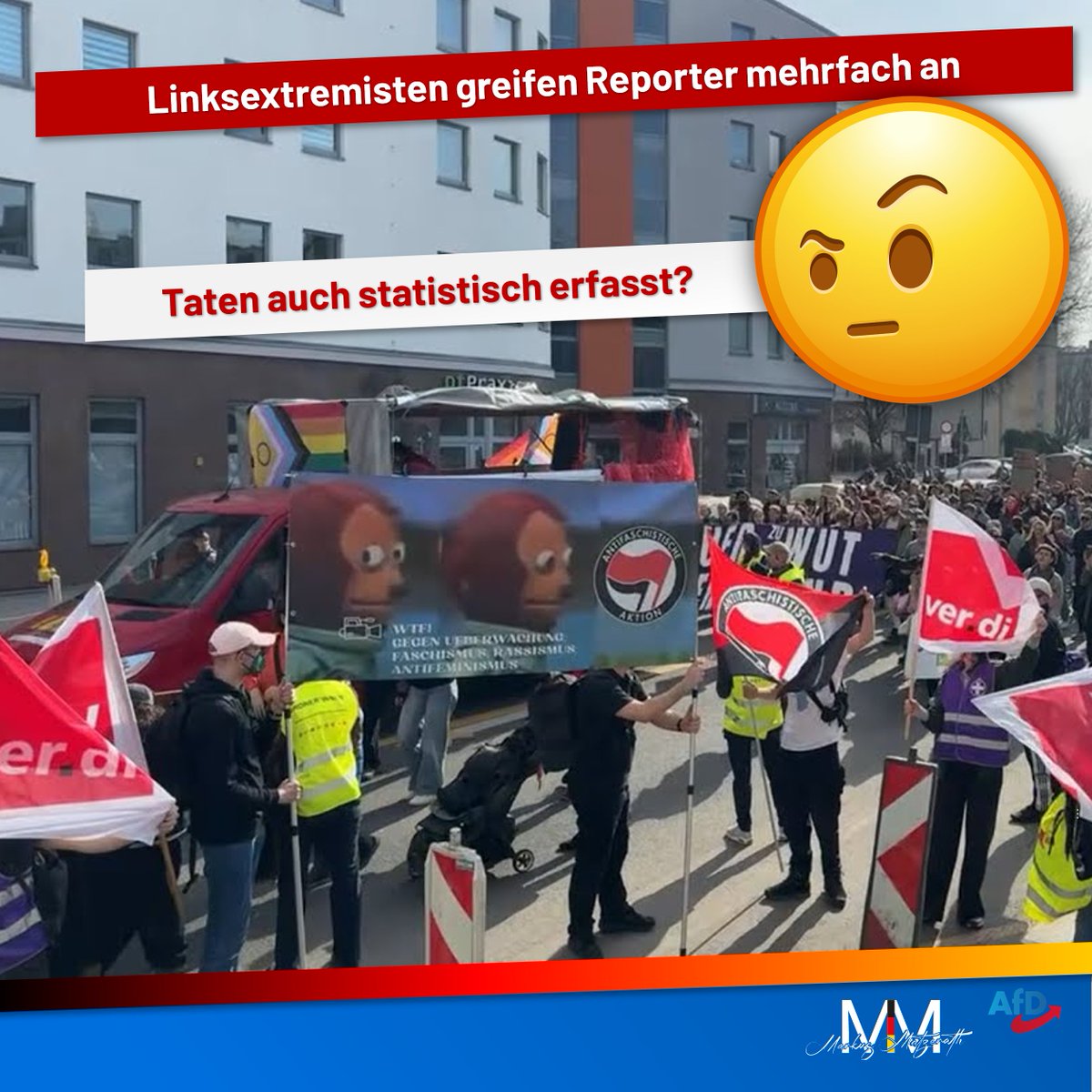 Linksextremismus ausgeblendet?
Bei der von Linksextremisten dominierten Demonstration zum sogenannten „Frauenkampftag“ am 8. März 2026 kam es zu zahlreichen gewalttätigen Übergriffen auf den Reporter des YouTube-Kanals Weichreite-TV.
Von Claudia Roth und der Bundesregierung habe