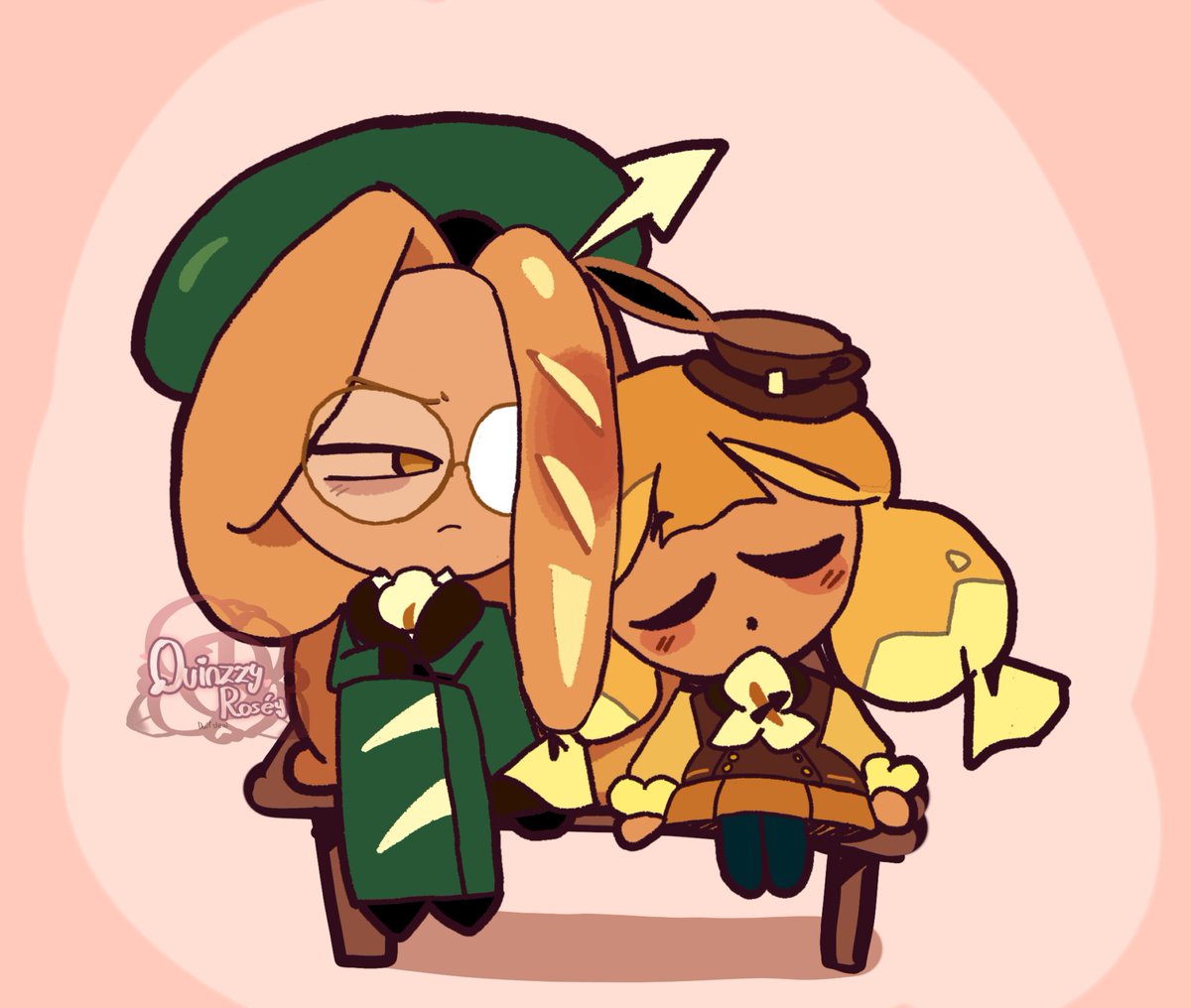 QuinzzyTwT's tweet image. CoffeeBaguette art I miss this ship deeply in my heart...
 #crob #cookierun #coffeecandycookie #baguettecookie #coffeebaguette #yuri