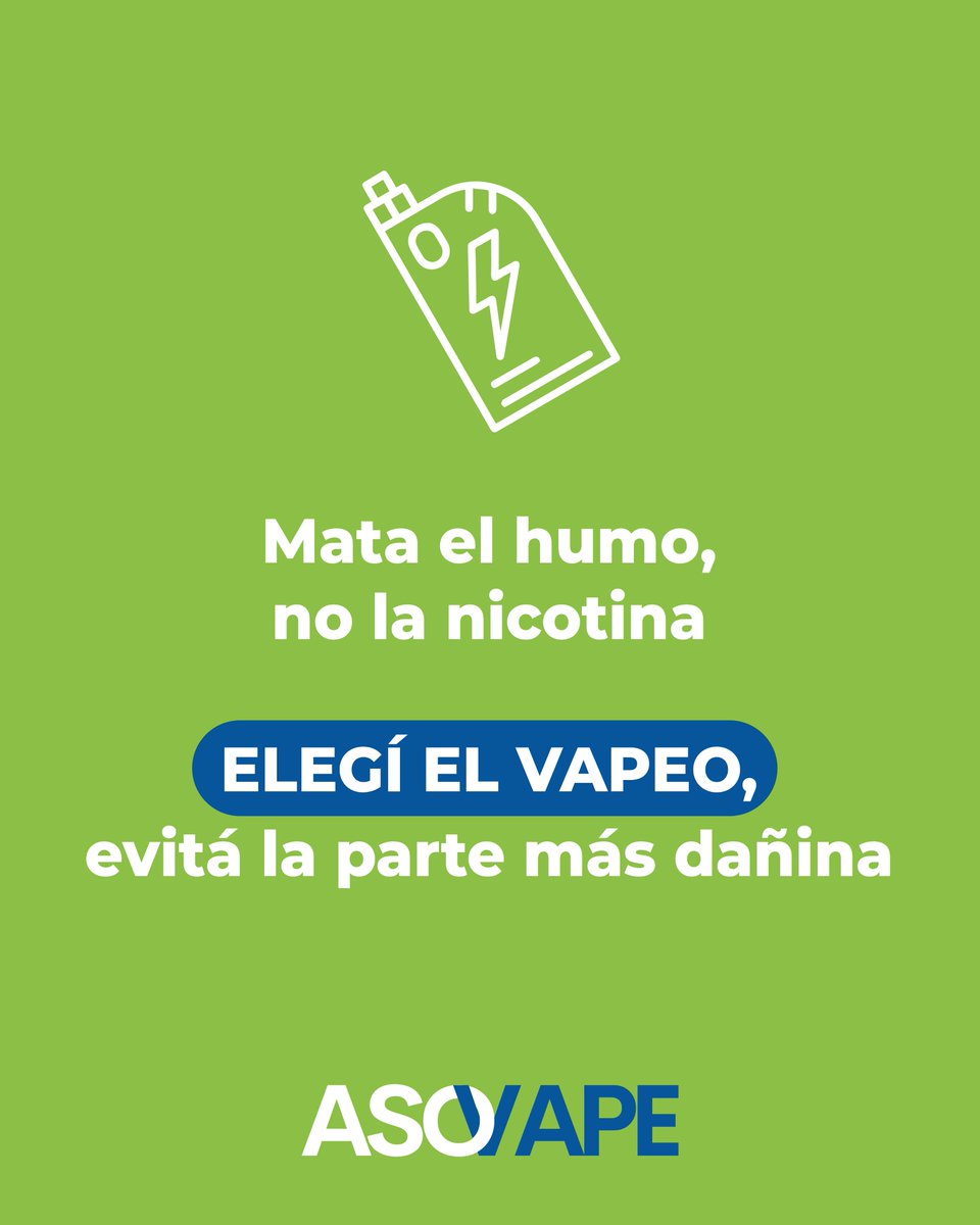 Asovapeuy's tweet photo. Vapear es reducir daños porque:

🚫 No hay fuego
🚫 No hay combustión
🚫 No hay alquitrán

Hay una alternativa 95% menos dañina https://t.co/TtkeyR7GiS