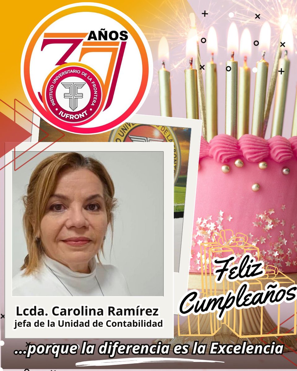 🎉🎂 ¡Feliz cumpleaños, Lcda. Carolina Ramírez! 🎂🎉

Desde el IUFRONT, extendemos nuestras más sinceras felicitaciones a la Lcda. Carolina Ramírez, Jefa de la Unidad de Contabilidad, en ocasión de su cumpleaños.
