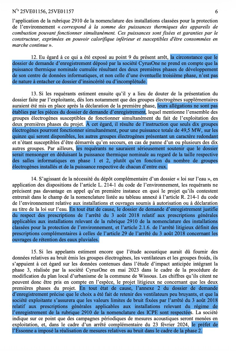 AlexArchambault's tweet image. #Wissous : le volet environnemental de l’agrandissement du #Datacenter validé.
La Cour confirme que le phasage du projet respecte le droit applicable.
CAA Versailles, 02/04/2026, 25VE01156
…rsailles.cour-administrative-appel.fr/decisions-de-j…