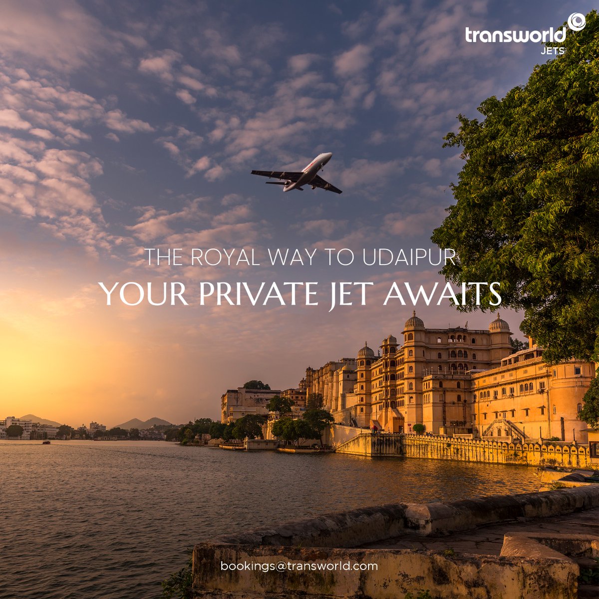 TransworldJets_'s tweet photo. Discover Udaipur the royal way, with Transworld Jets. Book your royal escape today.

Reach us at bookings@transworld.com

#TransworldJets #Udaipur #Rajasthan #PrivateJet #Luxury https://t.co/kc11hsjtVn