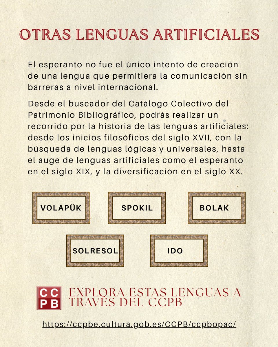librolecturagob's tweet photo. En el #CCPB también se habla #esperanto. En nuestro catálogo podrás encontrar 📖 desde manuales de gramática hasta publicaciones periódicas.
🖱️ Explora el fondo en nuestro catálogo colectivo 👇
https:/ccpbe.cultura.gob.es/CCPBOPAC/cgi-ccpbopac/abnetop?ACC=258&DI=33
#Bibliotecas https://t.co/S7qchuRbsy